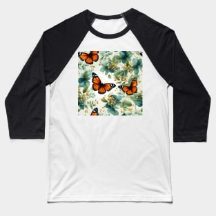 Monarch Butterflies Watercolor 23 Baseball T-Shirt